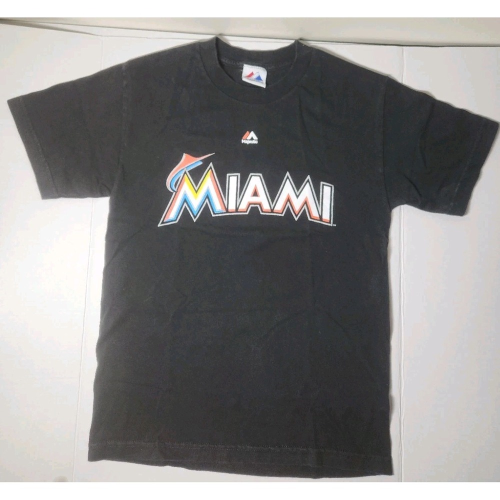 Majestic Athletic Men's Miami Marlins Black Short-Sleeve T-Shirt